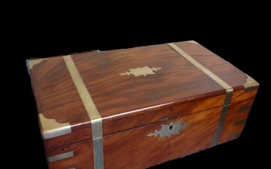Large mahogany wooden writing box Maritime