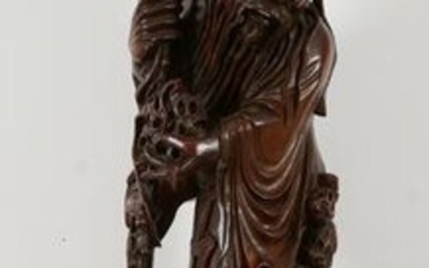 Large rosewood carving of Shao Lao, the god of