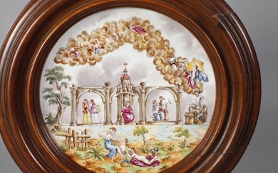 Large wall plate in Capodimonte style