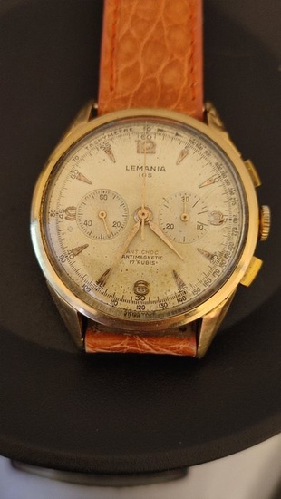 Lemania - Lemania 105 Cronografo Vintage anni 50 in Oro giallo 18kt Cassa 37mm - 256 - Men - 1950-1959