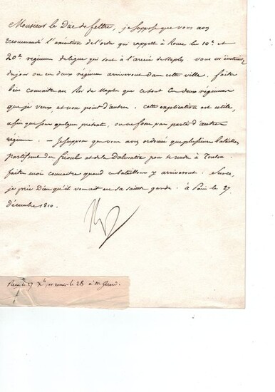 Lettre signé - Napoléon 1 er Napoléon bonaparte - 1810