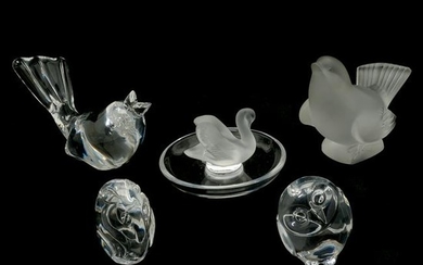 Lot of Steuben and Lalique Animal Figures.
