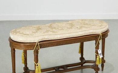 Louis XVI style caned window bench
