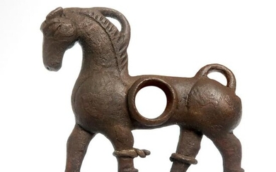 Luristan Bronze Cheekpiece in the Shape of a Horse