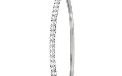Luxury Stackable Diamond Bangle Bracelet 14k White Gold 4.00ctw