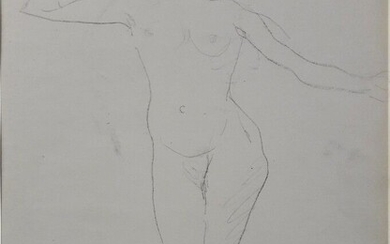 MARQUET Albert (1875-1947) Etude de nu féminin. Dessin double face au crayon sur papier. 26,3x19,7cm....