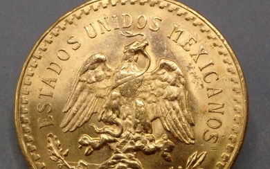 MEXIQUE Une pièce 50 pesos or - 1821-1947 Toutes les pièces d'or sont conservées au...