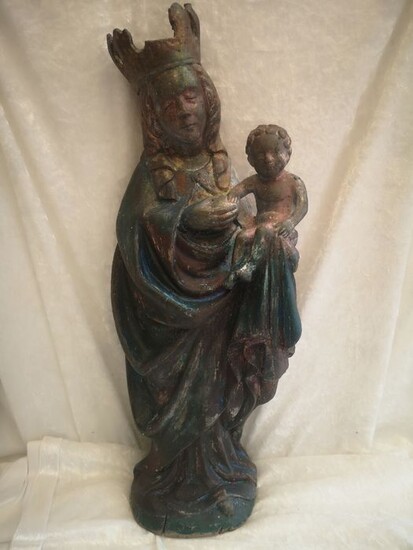Madonna and child (1) - Gothic - Wood - Mid 15th century