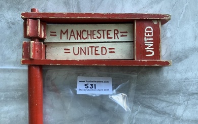 Manchester United Old Wooden Football Rattle: Red and white ...