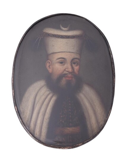 Manner of Jean-Baptiste Van Mour, An Ottoman priest, wearing black and gold tunic