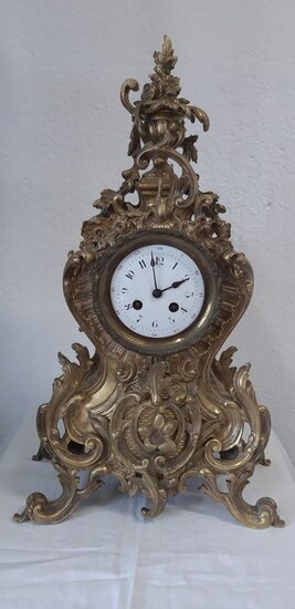 Mantel clock - Bronze (gilt/silvered/patinated/cold painted) - Late 19th century