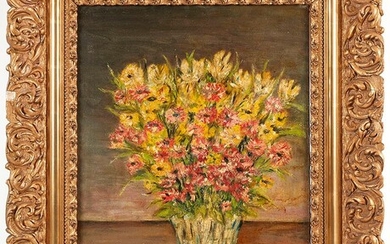 Marcel VERTES (1895-1961) Bouquet de fleurs Huile sur toile signée en bas à gauche 61...