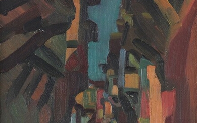 Marie HOWET (1897-1984) Rare huile sur toile orientaliste " la ruelle" signée et datée 1926...
