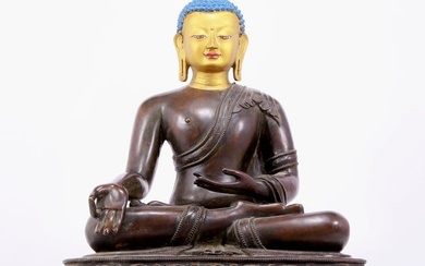Marvelous Emboss-Bronze Figure Of Buddha Shakyamuni