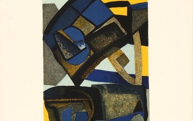 Maurice Estève: ”Embasement”, 1975. Signed Estève, 4/21. Lithograph in colours 40×30 cm.