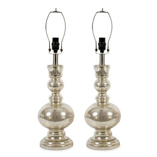 Mercury Glass Lamps - Pair