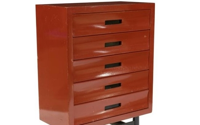 Mid Century Lacquered High Chest