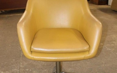 Mid century modern swivel leather like lounge chair