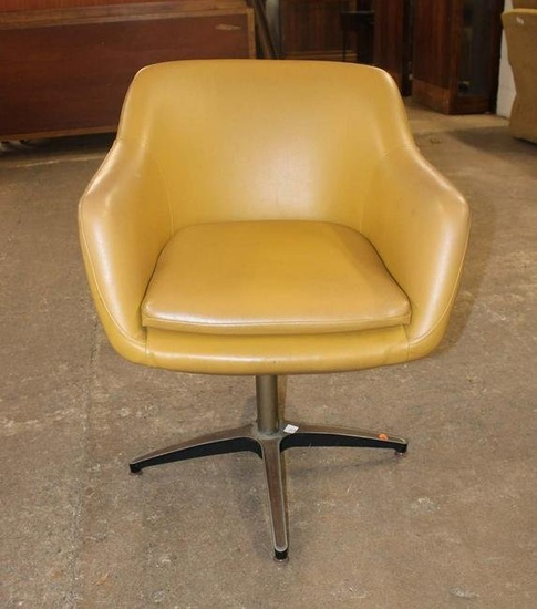 Mid century modern swivel leather like lounge chair