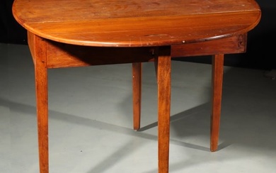Minimal primitive Shaker? round top gate leg drop leaf occasional table with tapered legs and