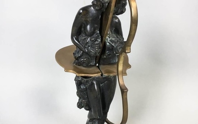 Modern Bronze Bisected Musician Figure, base signed "Arman," ht. 16 in.