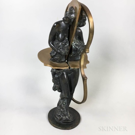 Modern Bronze Bisected Musician Figure, base signed "Arman," ht. 16 in.