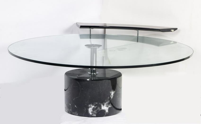 Modern Italian Catelan glass top marble cocktails table