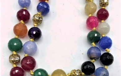 Murano Multi Color Glass Beads Necklace 44 in. Length