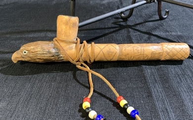 Native American Hand-Carved Pipe