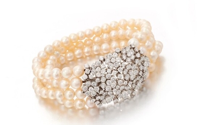 Natural pearl and diamond bracelet (Bracciale con perle naturali e diamanti), Natural pearl and diamond bracelet (Bracciale con perle naturali e diamanti)