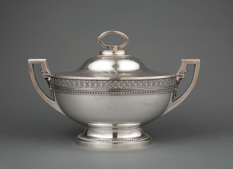 Neo-Grec Sterling Silver Oval Soup Tureen