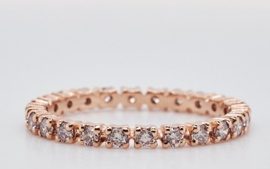 No Reserve Price - 0.61 tcw - G - I with nuance of pink & brown - 14 kt. Pink gold - Ring Diamond