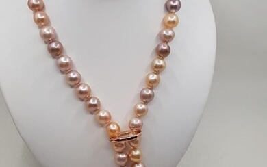 No Reserve Price - 925 Silver - 12x14mm Multi Edison Pearls - Long Necklace