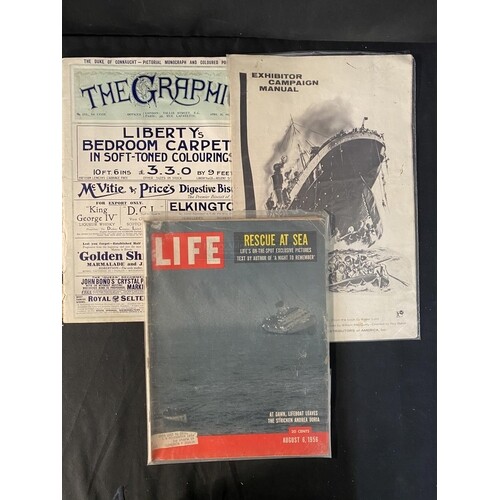 OCEAN LINER: Printed ephemera to include The Graphic dated A...