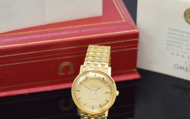 OMEGA rare 18k yellow chronometer wristwatch Constellation II De Luxe...