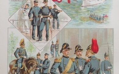Ogden, US Army and Navy Uniforms Present Day Litho 1890