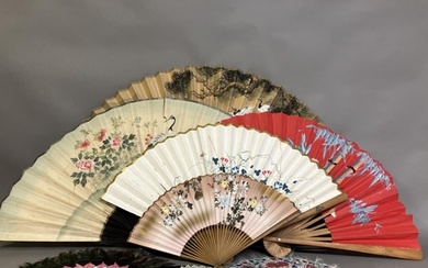 Oriental fans: A selection of folding fans to include 3 Chin...