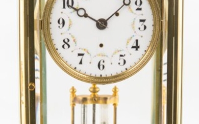 Orologio tipo cappuccina in ottone dorato, prima metà del XX secolo cm 30x17,5x13,5