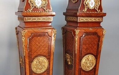 Pair of Napoleon III style GAINS in rosewood and violet...