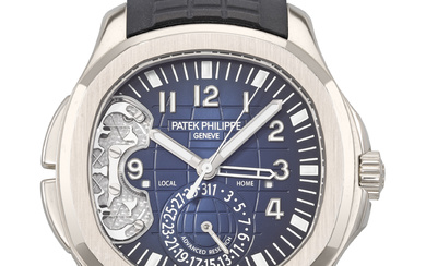 PATEK PHILIPPE. A VERY RARE AND HIGHLY COLLECTIBLE 18K WHITE...