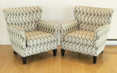 PR OF MODERN UPHOLSTERED WINGBACK CHAIRS