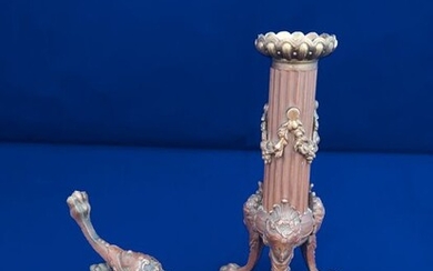 Pair Neoclassical Candlesticks - Napoleon III - Bronze - Late 19th century