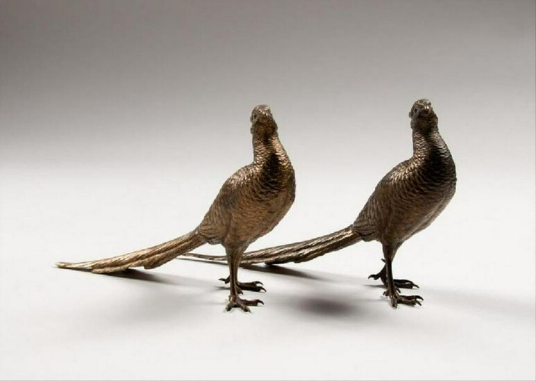 Pair Of Bergman Austrian Bronze Pheasants