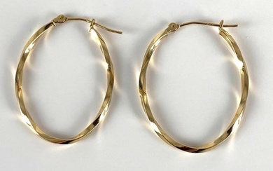 Pair of 14K Gold Twist Hoop Earrings