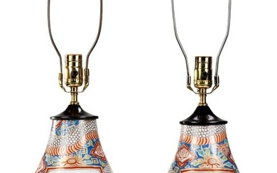 Pair of Japanese Porcelain Vases as Lamps