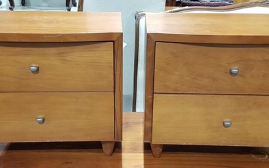 Pair of Two Drawer Bedsides (H:49 x W:55 x D:55cm)