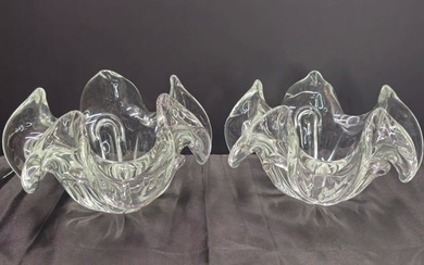 Pair of Vitri Di Murano Glass Bowls