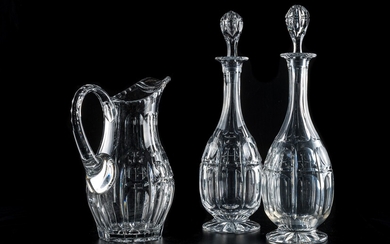 Pair of decanters and a carafe