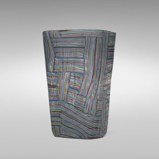 Paolo Venini, Rare Mosaico Tessuto vase, model 3850