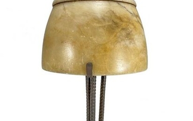 Paul KISS, Paris iron & alabaster table lamp